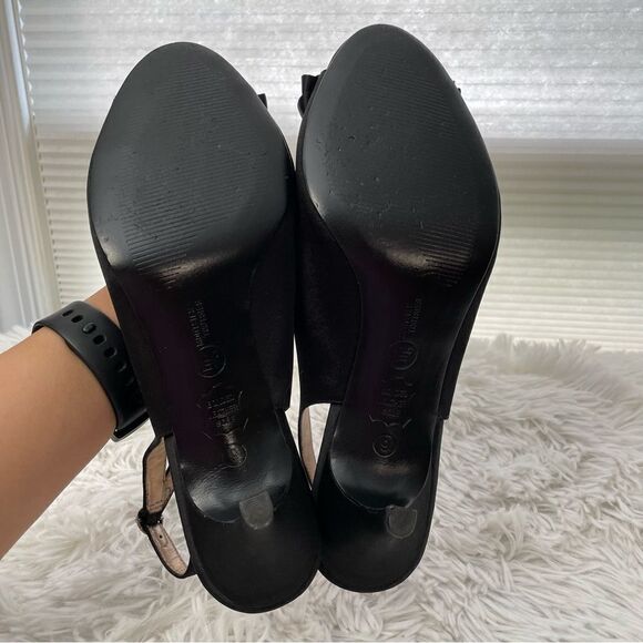 MOOTSIES TOOTSIES Mogiver Peep Toe Embellished Black Slingback Sandals size 9 M - Picture 5 of 8